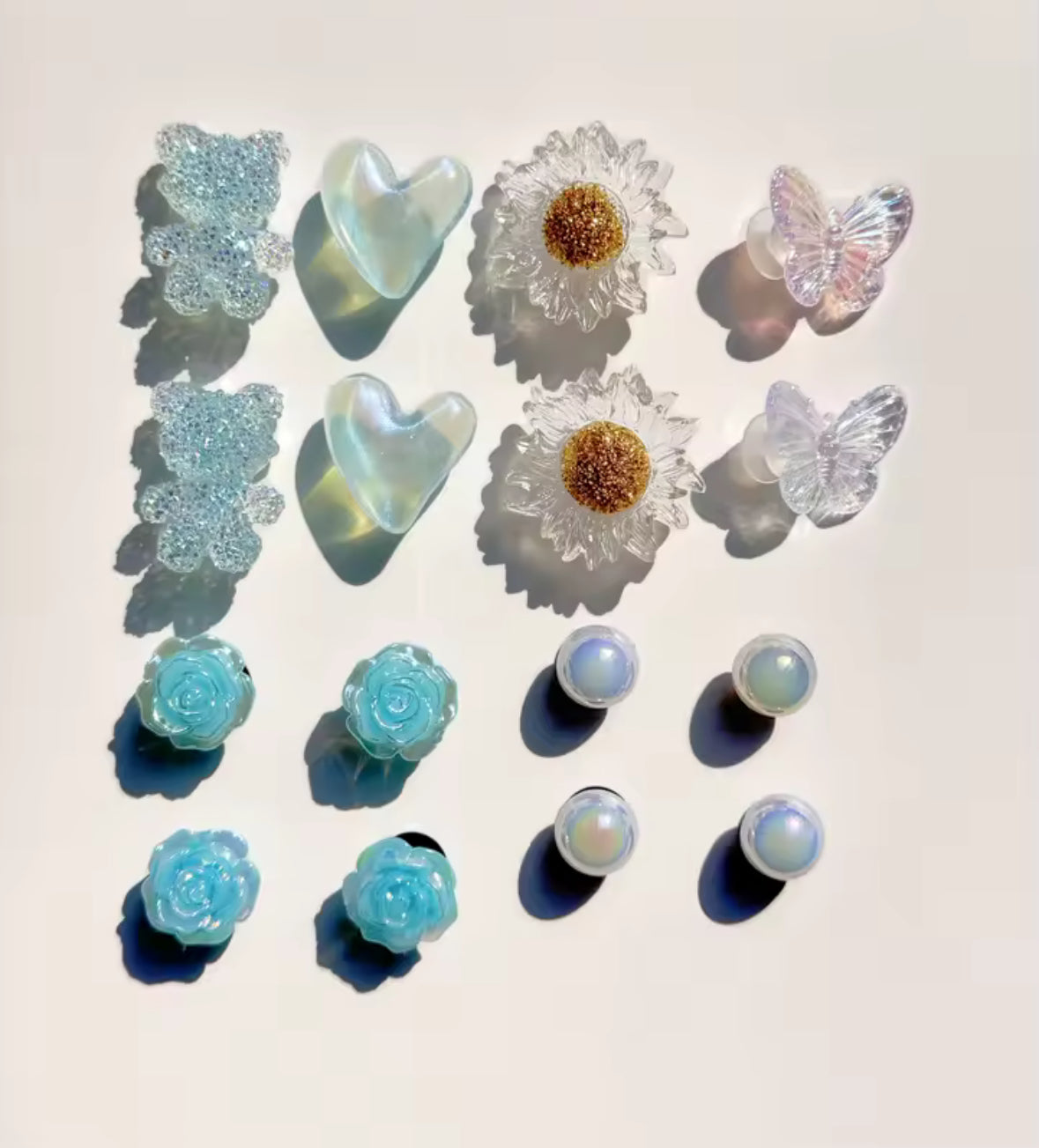 Aquamarine Pearl Garden Clog Charms Set