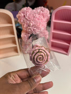 Cinnamon Roll Clicker Fidget Keychain - Pink Sweetheart