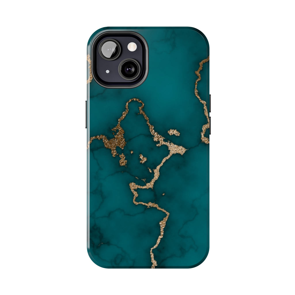 Green & Gold Marble Phone Case (Apple & Android)