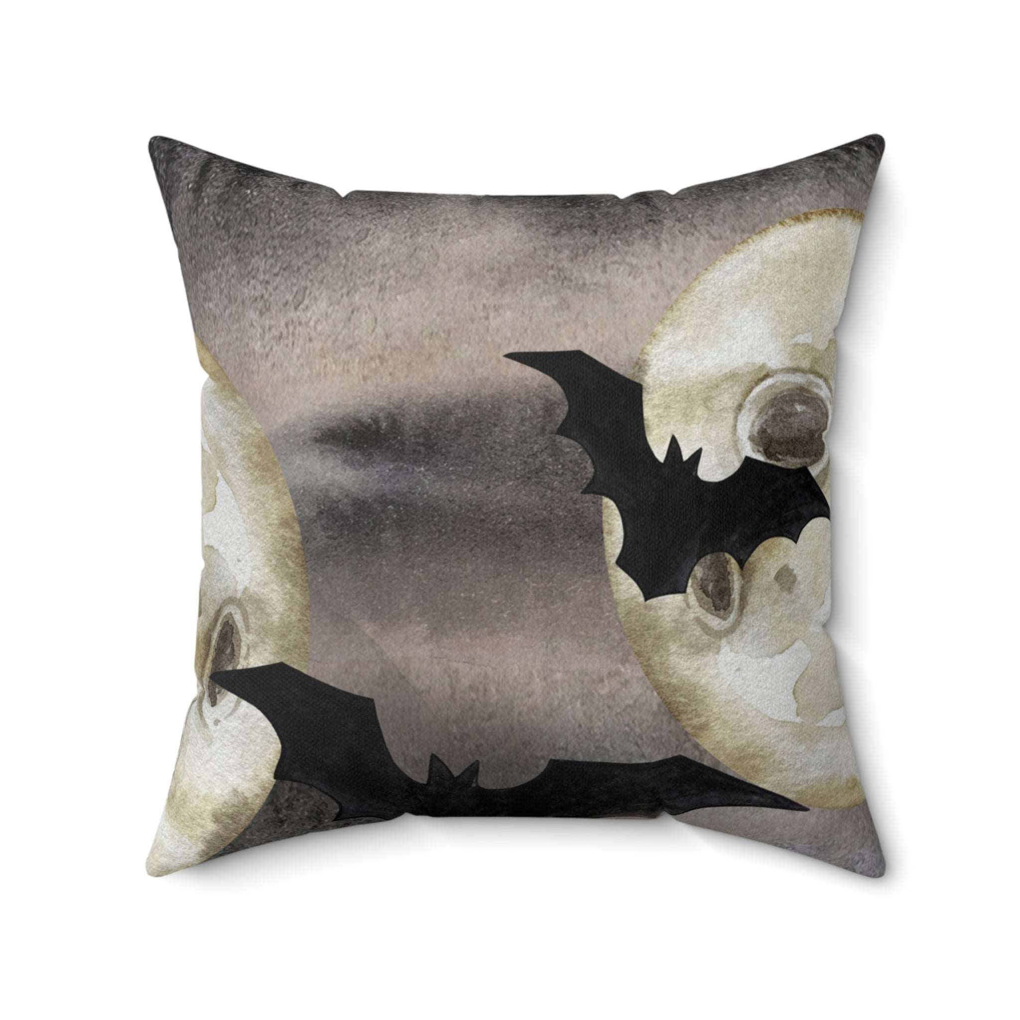 Batty Haunted Skies Square Pillow