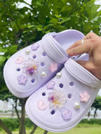 Purple Dahlia Clog Charms Set
