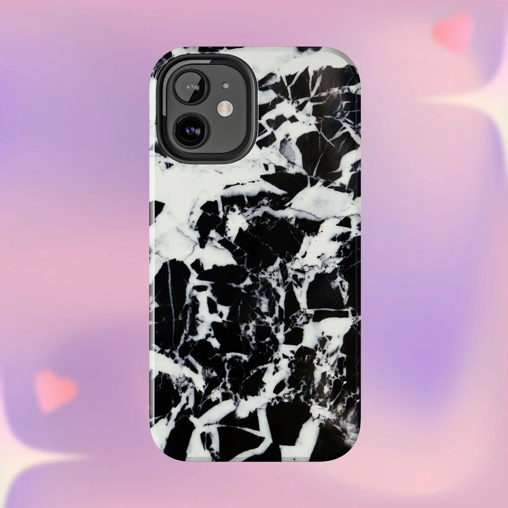 Black & White Shattered Phone Case (Apple & Android) - Pink Sweetheart