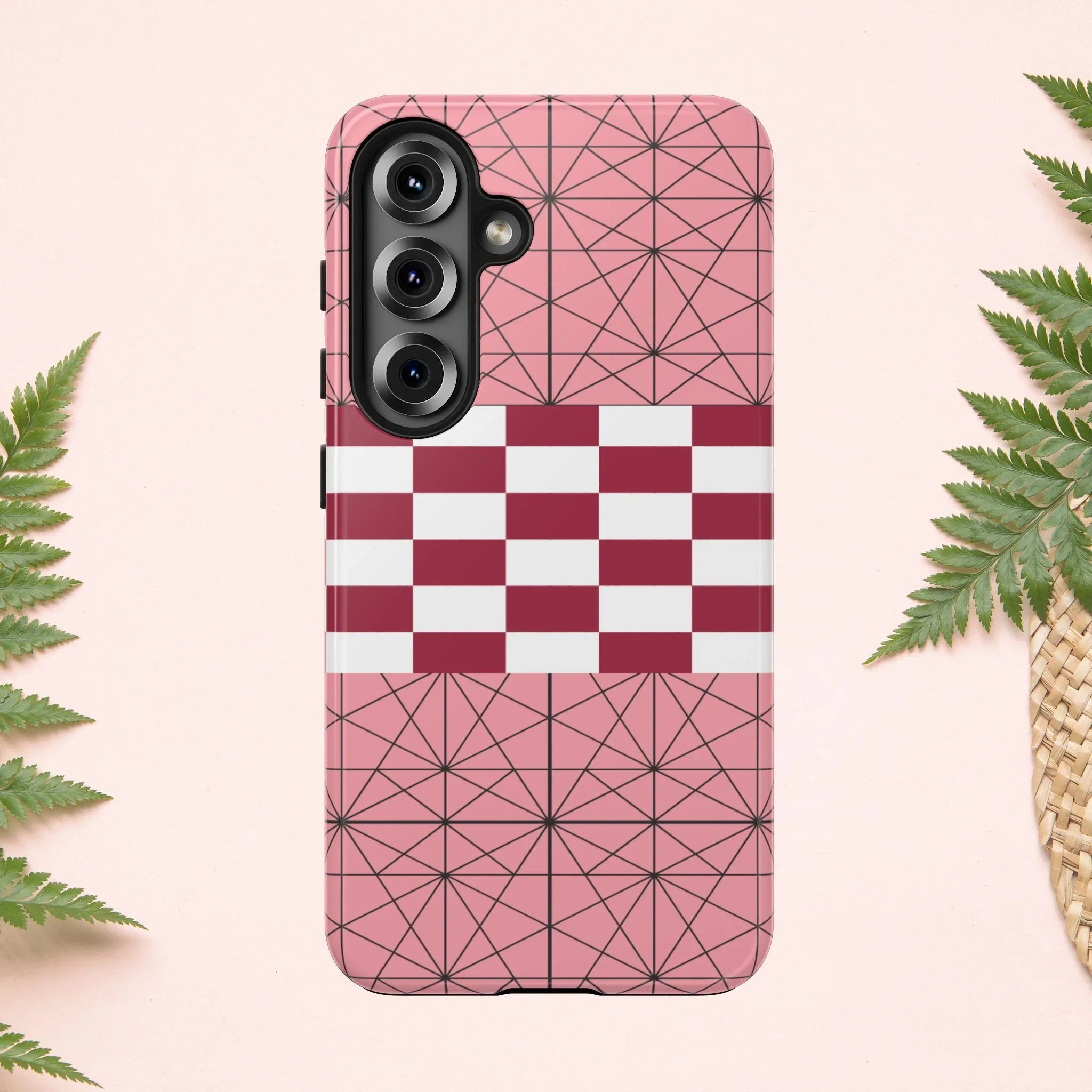 Geometric Kimono Tough Phone Case (Apple & Android) - Pink Sweetheart