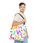 Colorful Doodle Zig Zags Tote Bag
