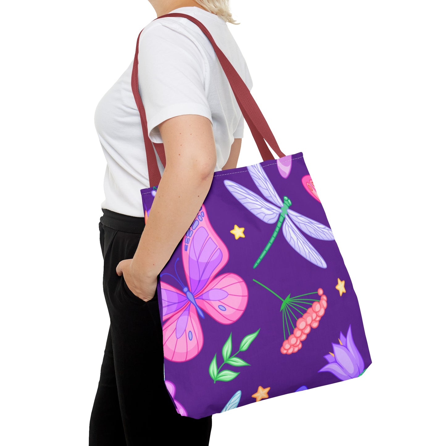 Purple Butterfly Forest Tote Bag