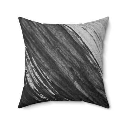 Gray and Black Paint Strokes Square Pillow