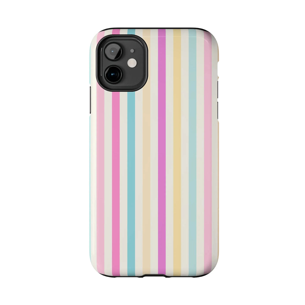Pastel Candy Stripes Phone Cases (Apple & Android) - Pink Sweetheart
