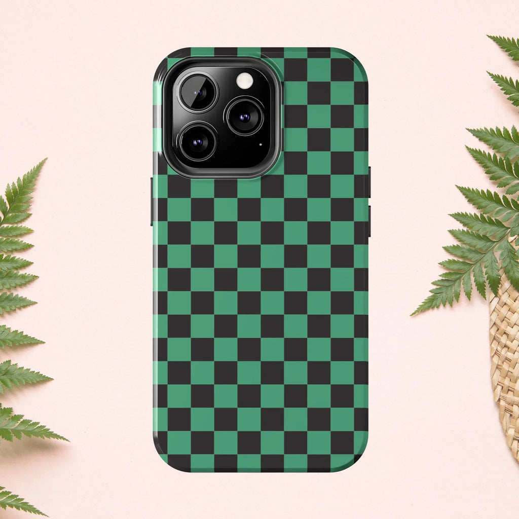 Checkered Kimono Tough Phone Case (Apple & Android) - Pink Sweetheart