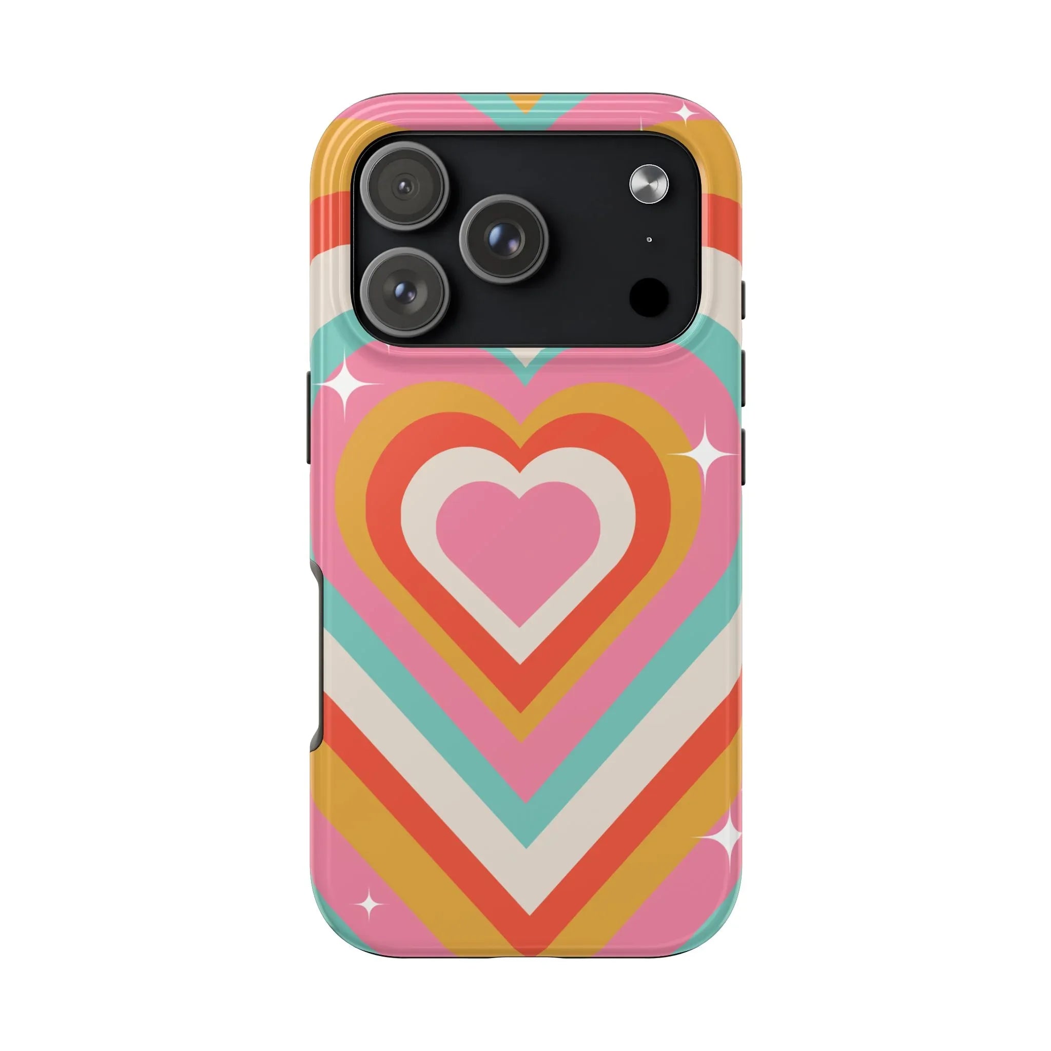 Psychedelic Hearts Phone Case (Apple & Android) - Pink Sweetheart