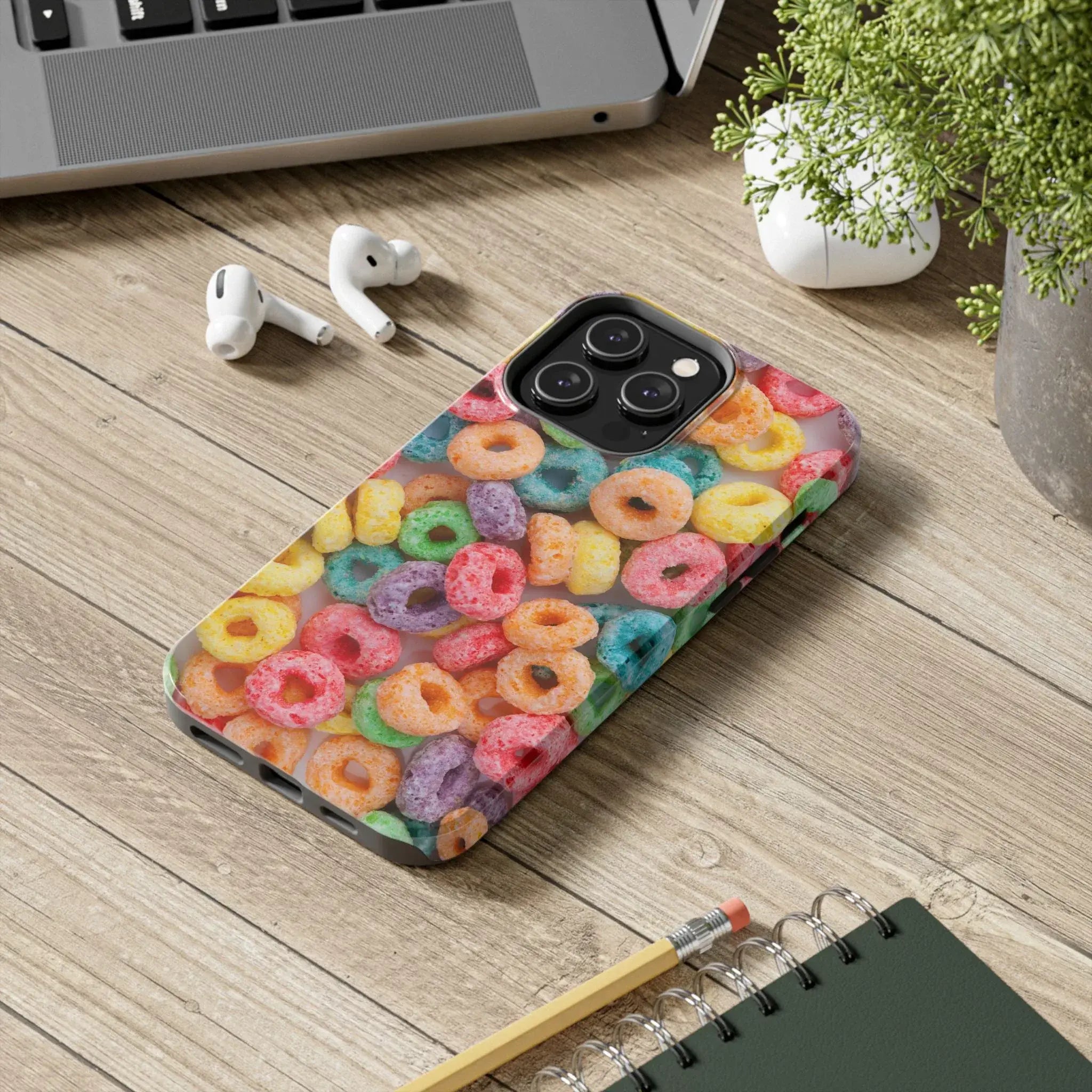 Morning Cereal Loops Phone Case (Apple & Android) - Pink Sweetheart