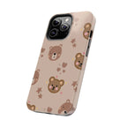 Boho Brown Bear Phone Case (Apple & Android) - Pink Sweetheart