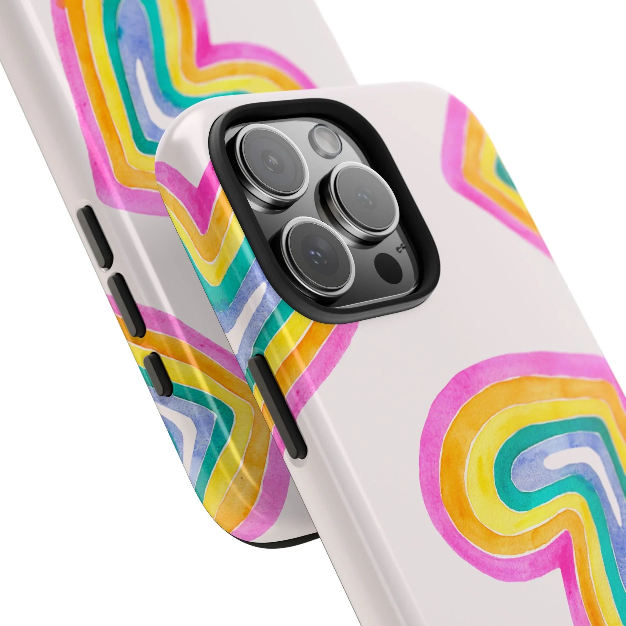 Rainbow Hearts Phone Case (Apple & Android) - Pink Sweetheart