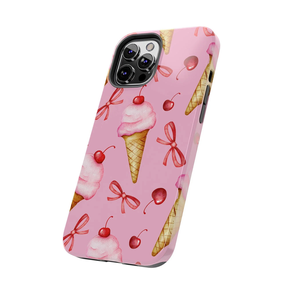 Cherry on Top Ice Cream Phone Case (Apple & Android) - Pink Sweetheart