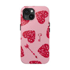 Sparkling Red Hearts Phone Case (Apple & Android) - Pink Sweetheart