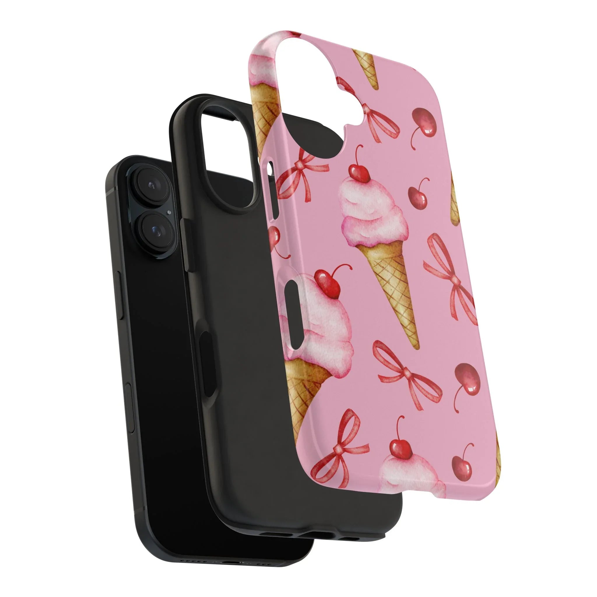Cherry on Top Ice Cream Phone Case (Apple & Android) - Pink Sweetheart