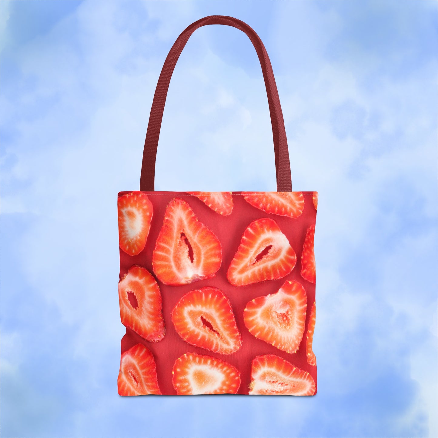 Sweet Sliced Strawberries Tote Bag