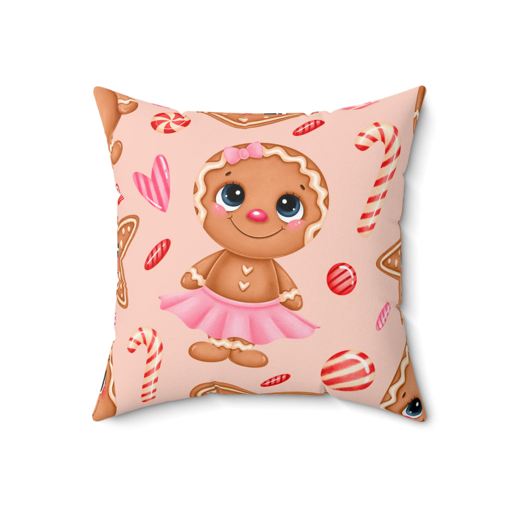 Gingerbread Girl Square Pillow