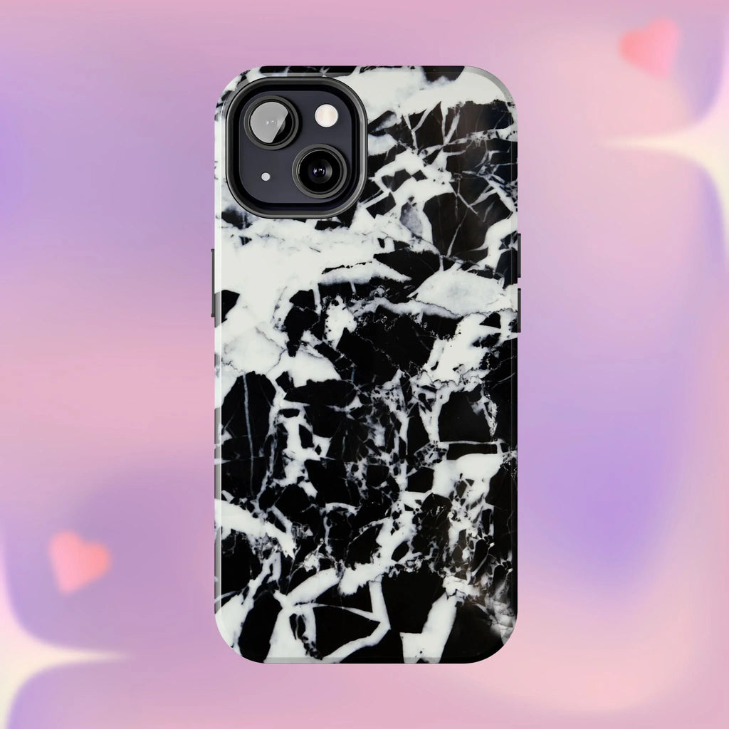 Black & White Shattered Phone Case (Apple & Android) - Pink Sweetheart