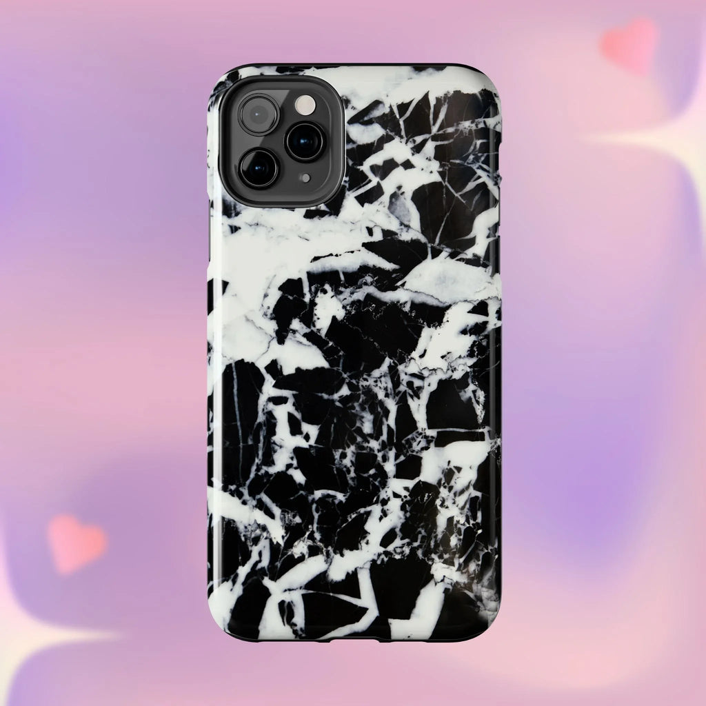 Black & White Shattered Phone Case (Apple & Android) - Pink Sweetheart
