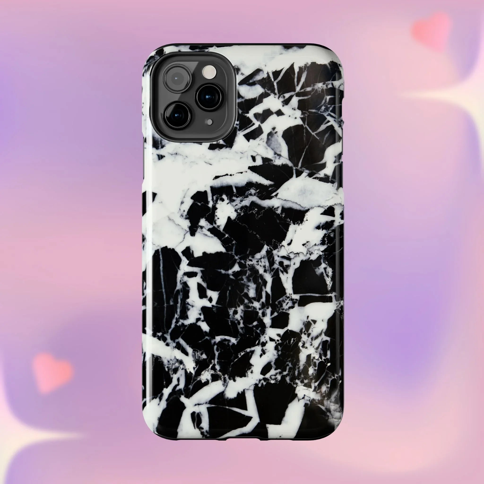 Black & White Shattered Phone Case (Apple & Android) - Pink Sweetheart