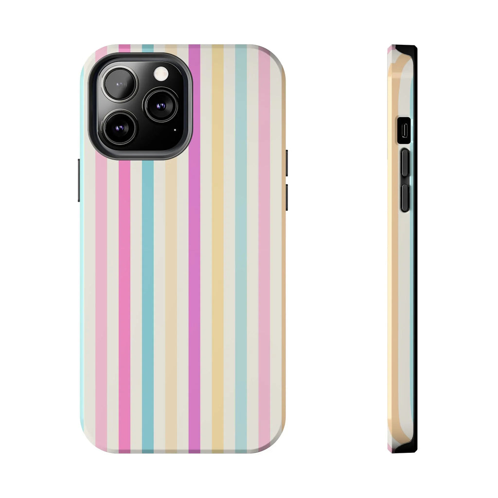 Pastel Candy Stripes Phone Cases (Apple & Android) - Pink Sweetheart