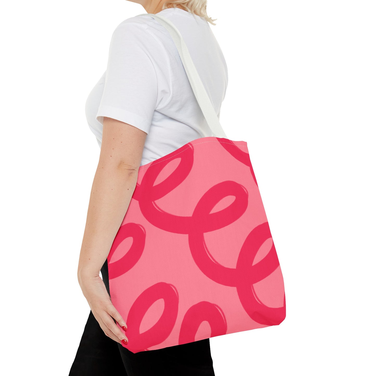 Red Spiral Loops Tote Bag