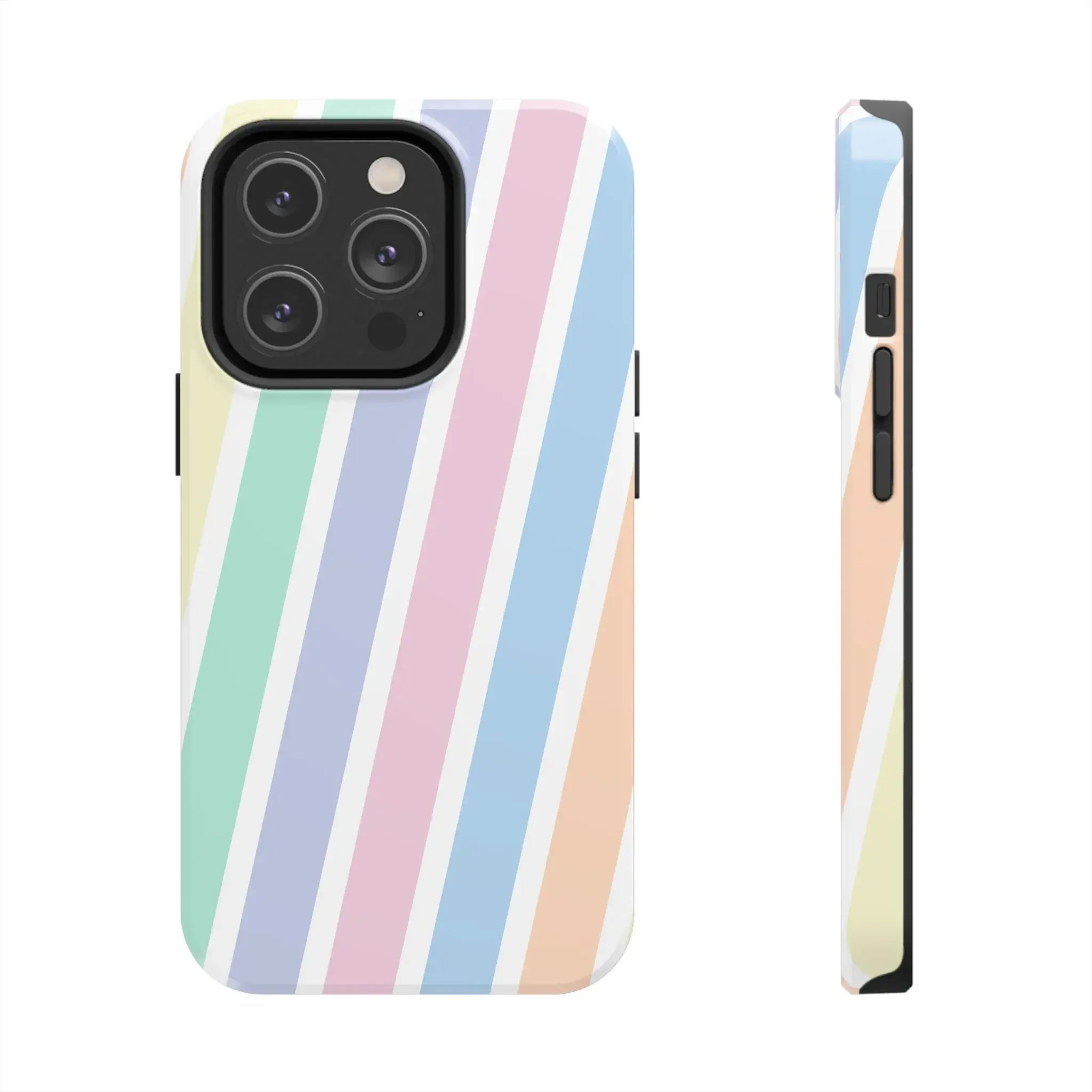 Pretty Pastel Lines Phone Case (Apple & Android) - Pink Sweetheart