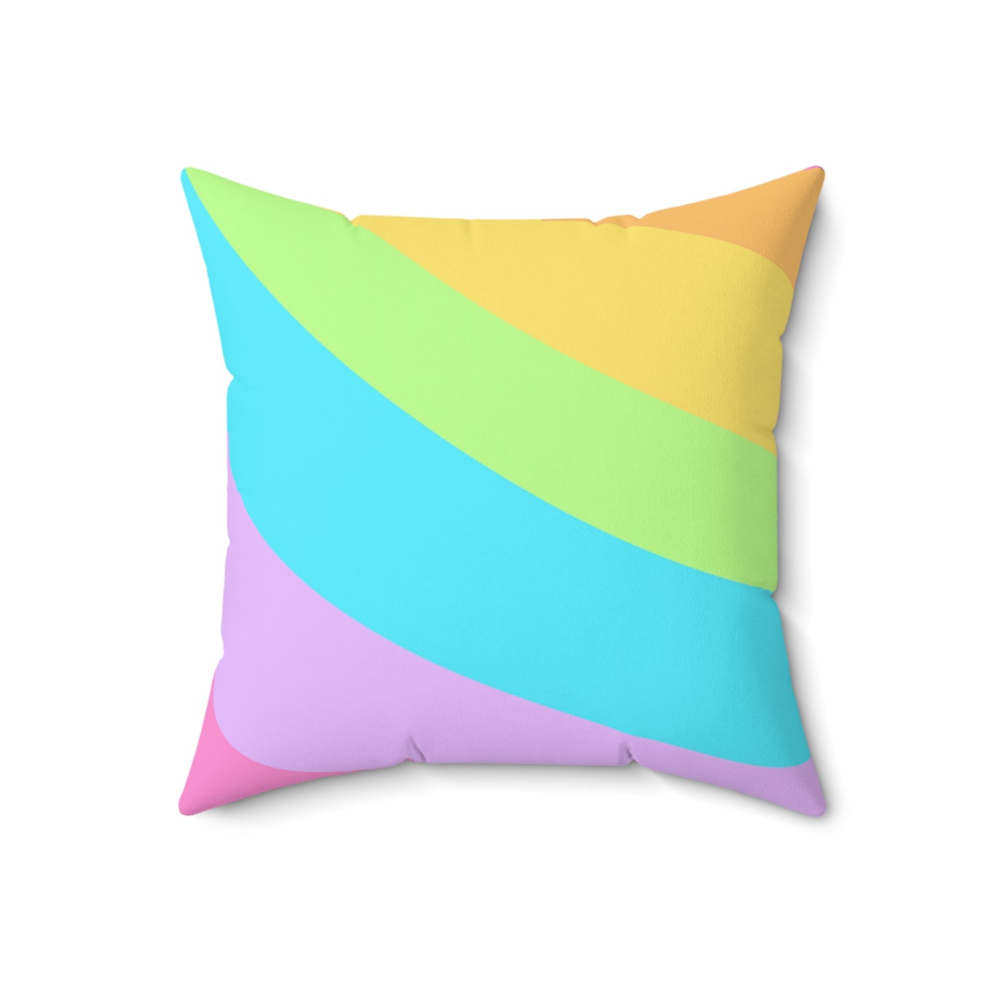 Neon Rainbow Swirl Square Pillow