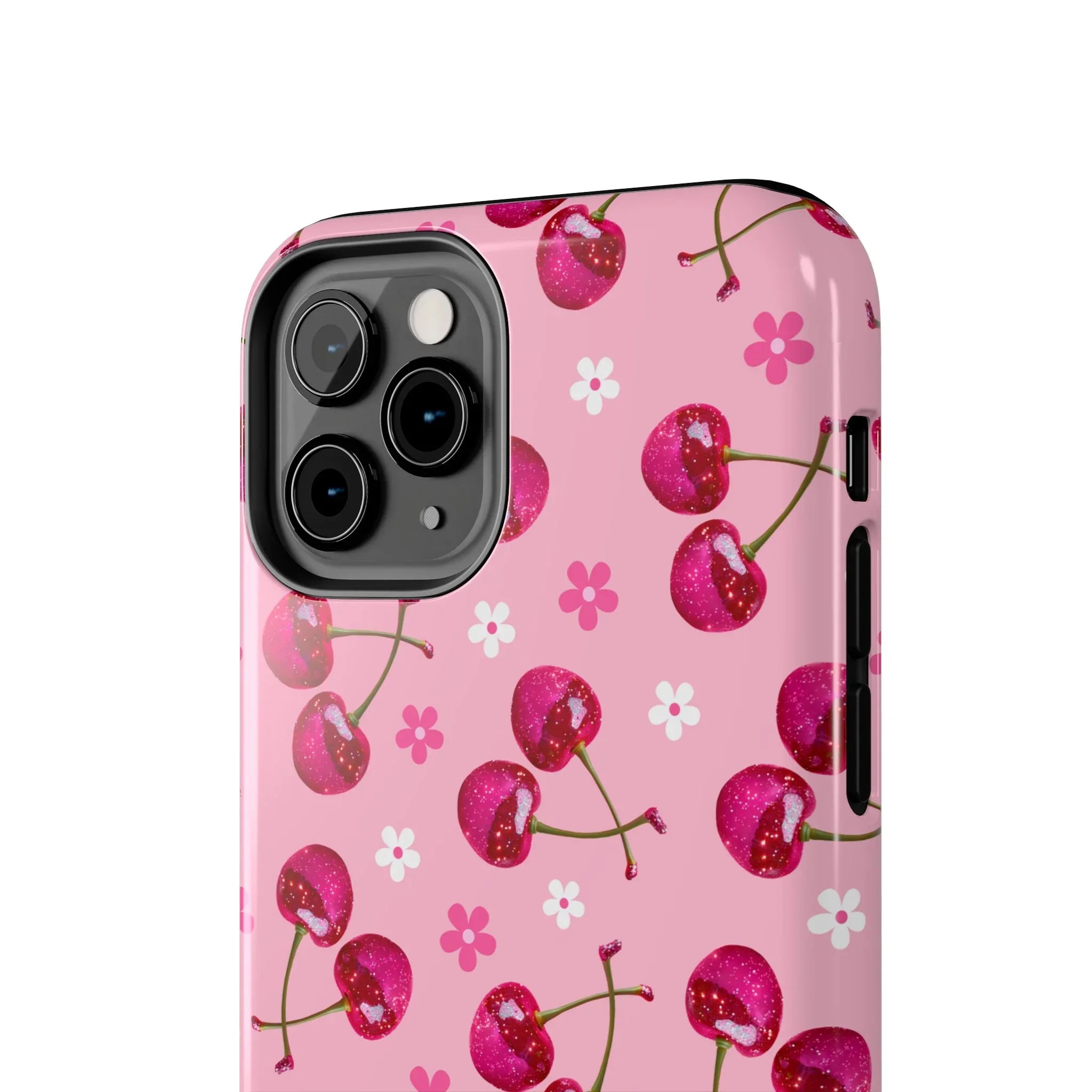 Pink Cherry Sparkle Pattern Tough Phone Case (Apple & Android) - Pink Sweetheart