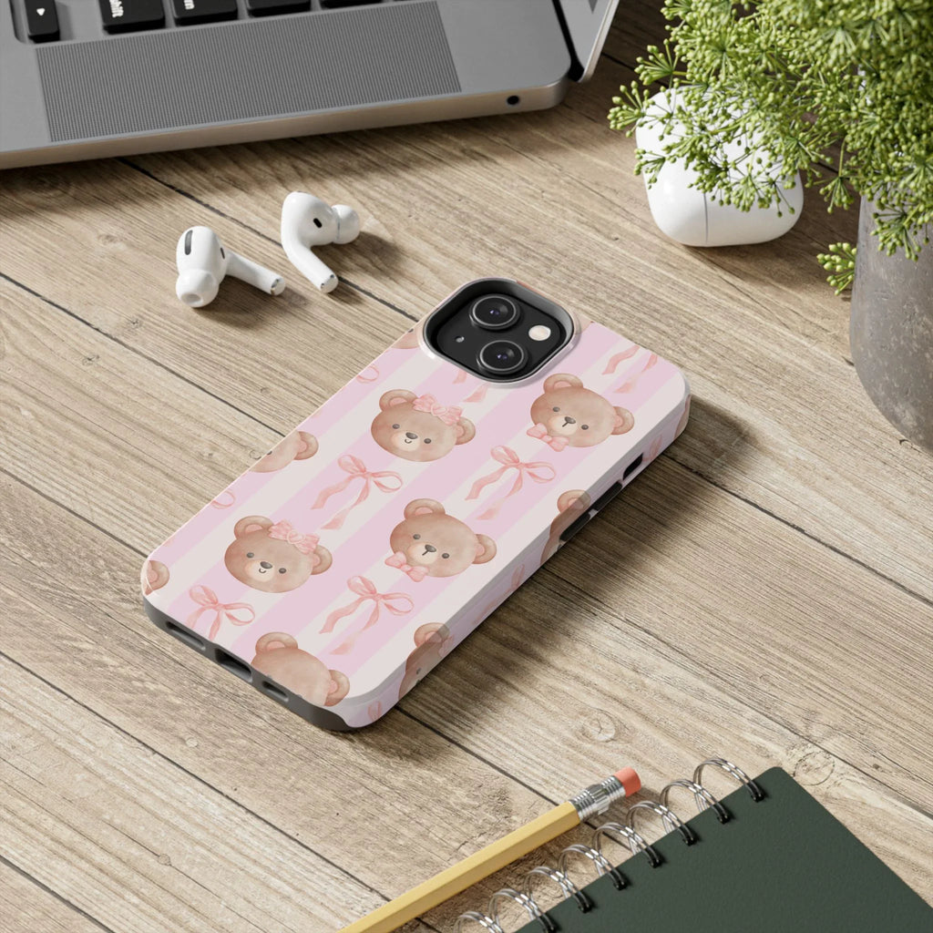 Cuddly Teddy Bear Phone Case (Apple & Android) - Pink Sweetheart