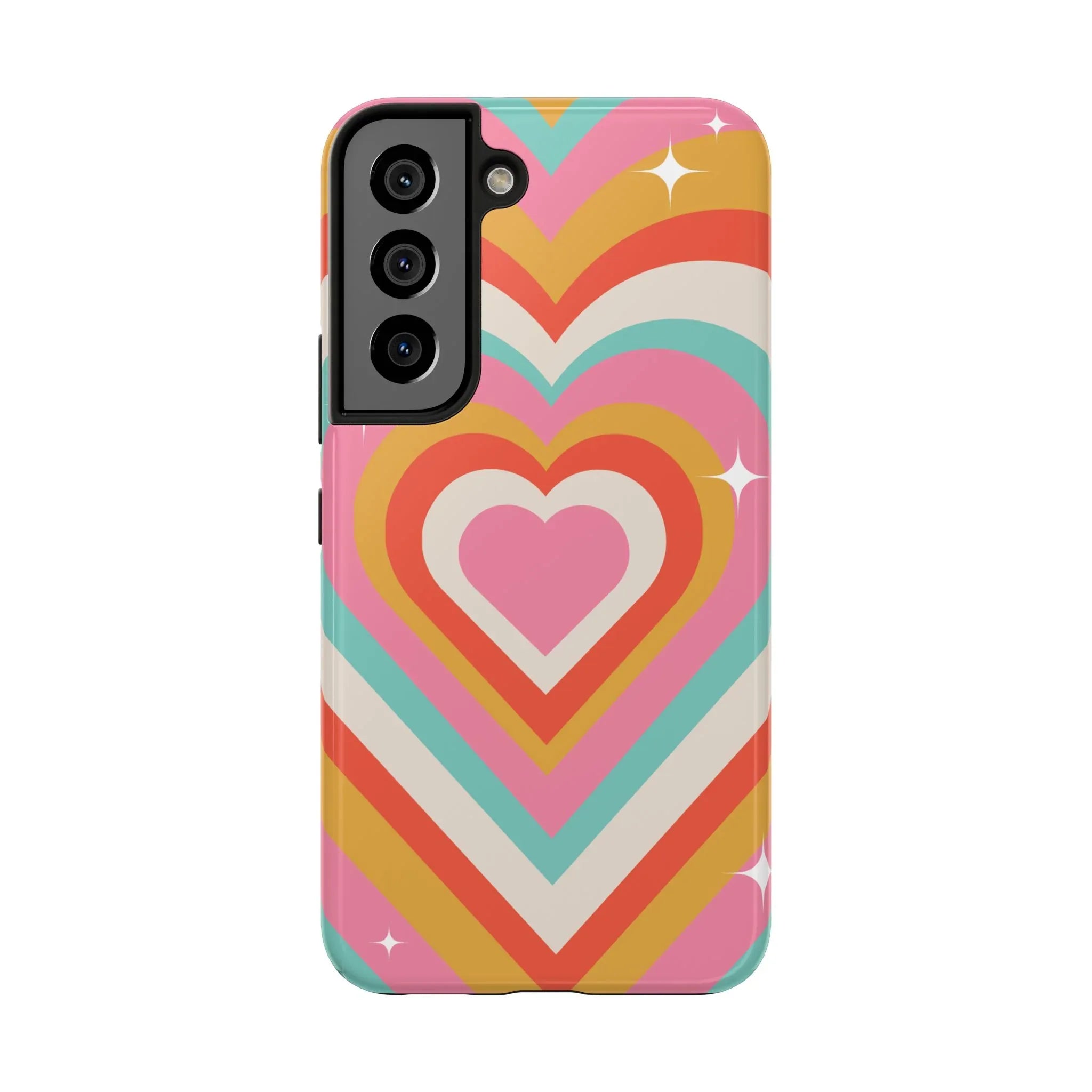 Psychedelic Hearts Phone Case (Apple & Android) - Pink Sweetheart