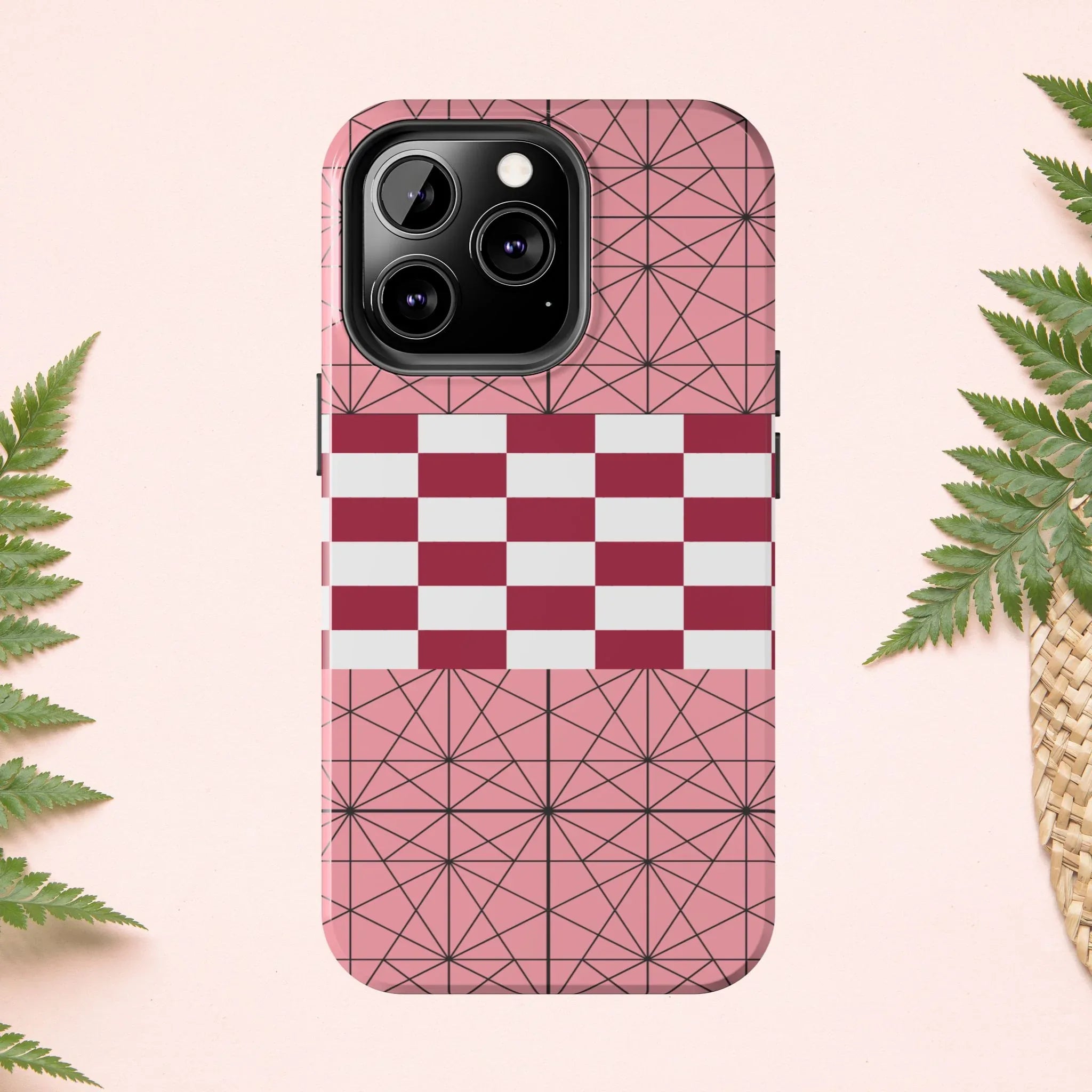 Geometric Kimono Tough Phone Case (Apple & Android) - Pink Sweetheart
