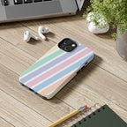 Pretty Pastel Lines Phone Case (Apple & Android) - Pink Sweetheart