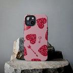 Sparkling Red Hearts Phone Case (Apple & Android) - Pink Sweetheart