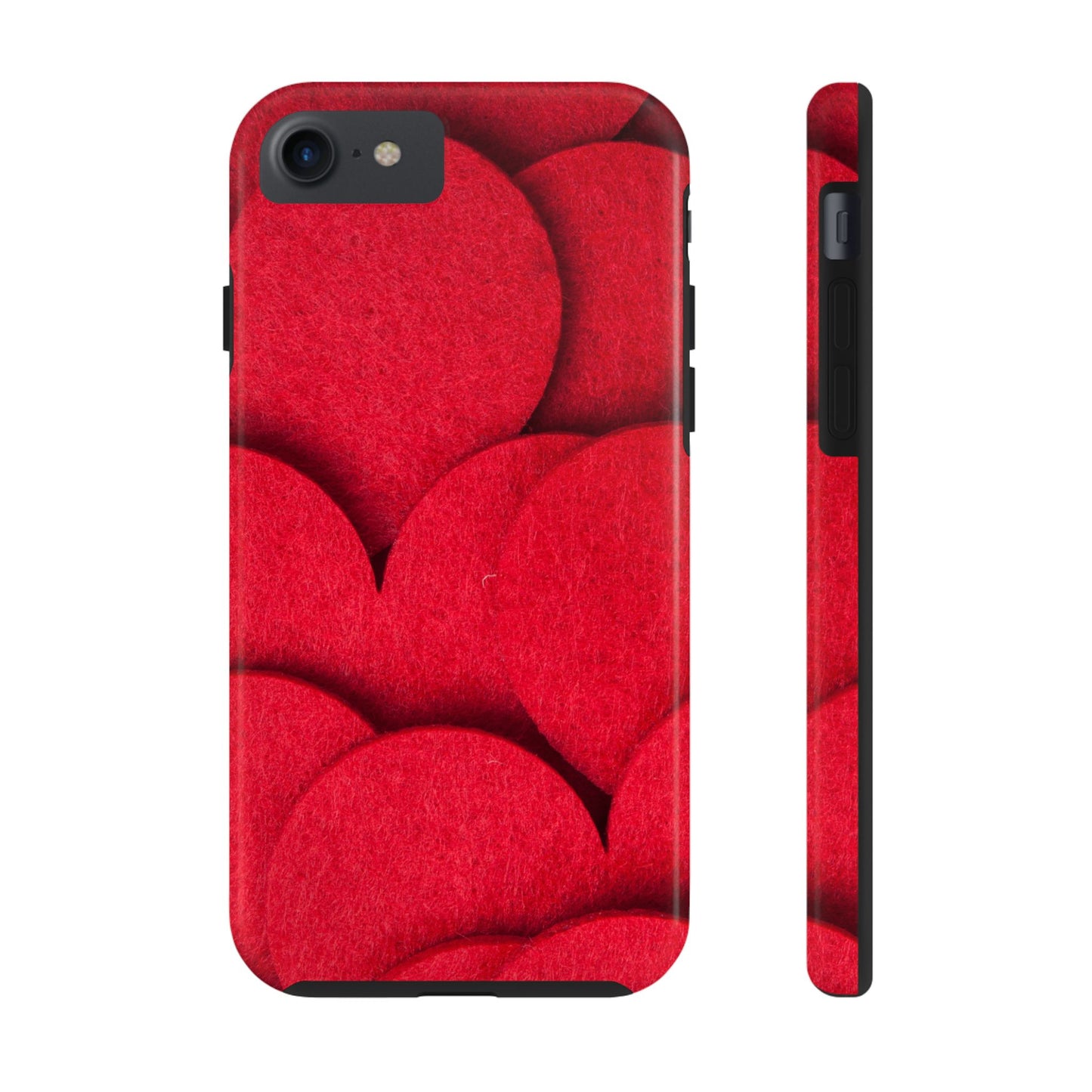 Big Red Felt Hearts Phone Case