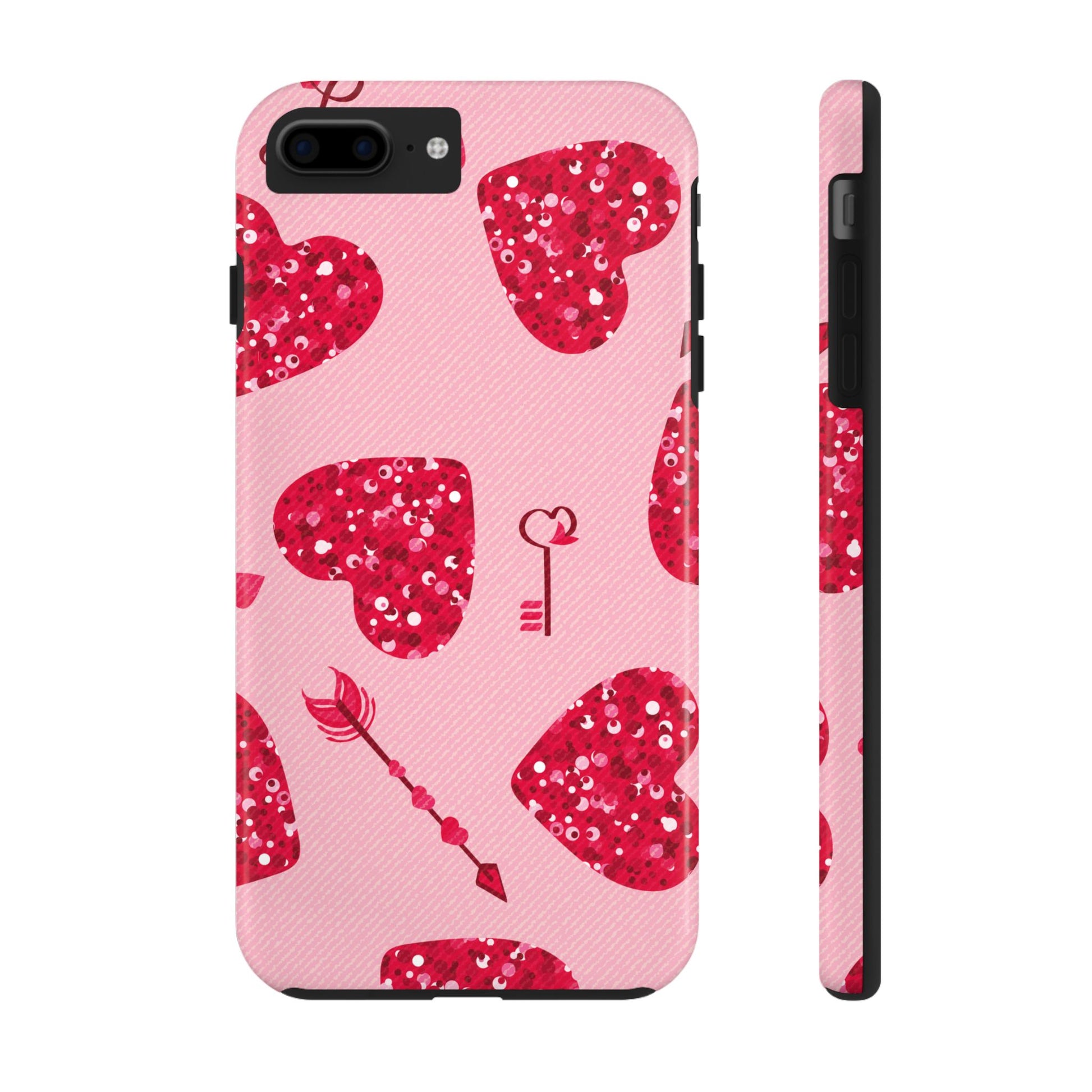 Sparkling Red Hearts Phone Case (Apple & Android)