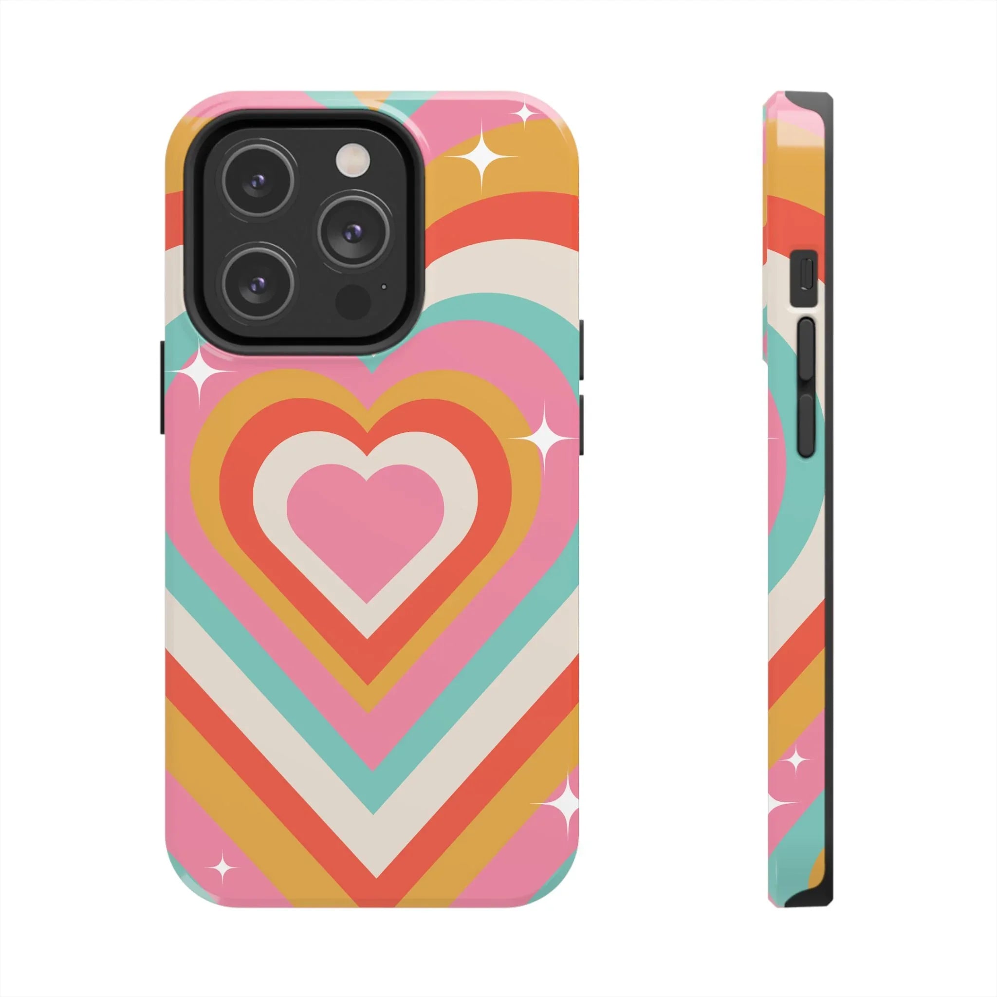Psychedelic Hearts Phone Case (Apple & Android) - Pink Sweetheart
