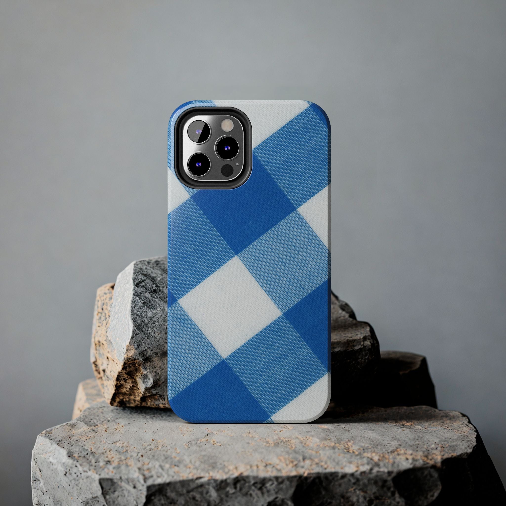 Classic Blue Gingham Phone Case (Apple & Android)