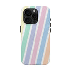 Pretty Pastel Lines Phone Case (Apple & Android) - Pink Sweetheart