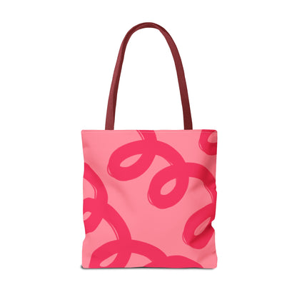 Red Spiral Loops Tote Bag