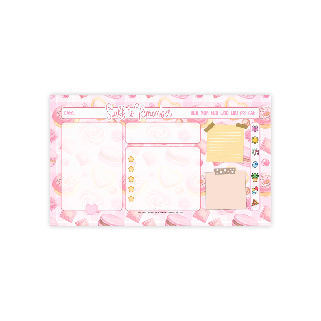 Cookie Donuts & Macarons Sticky Note Pad