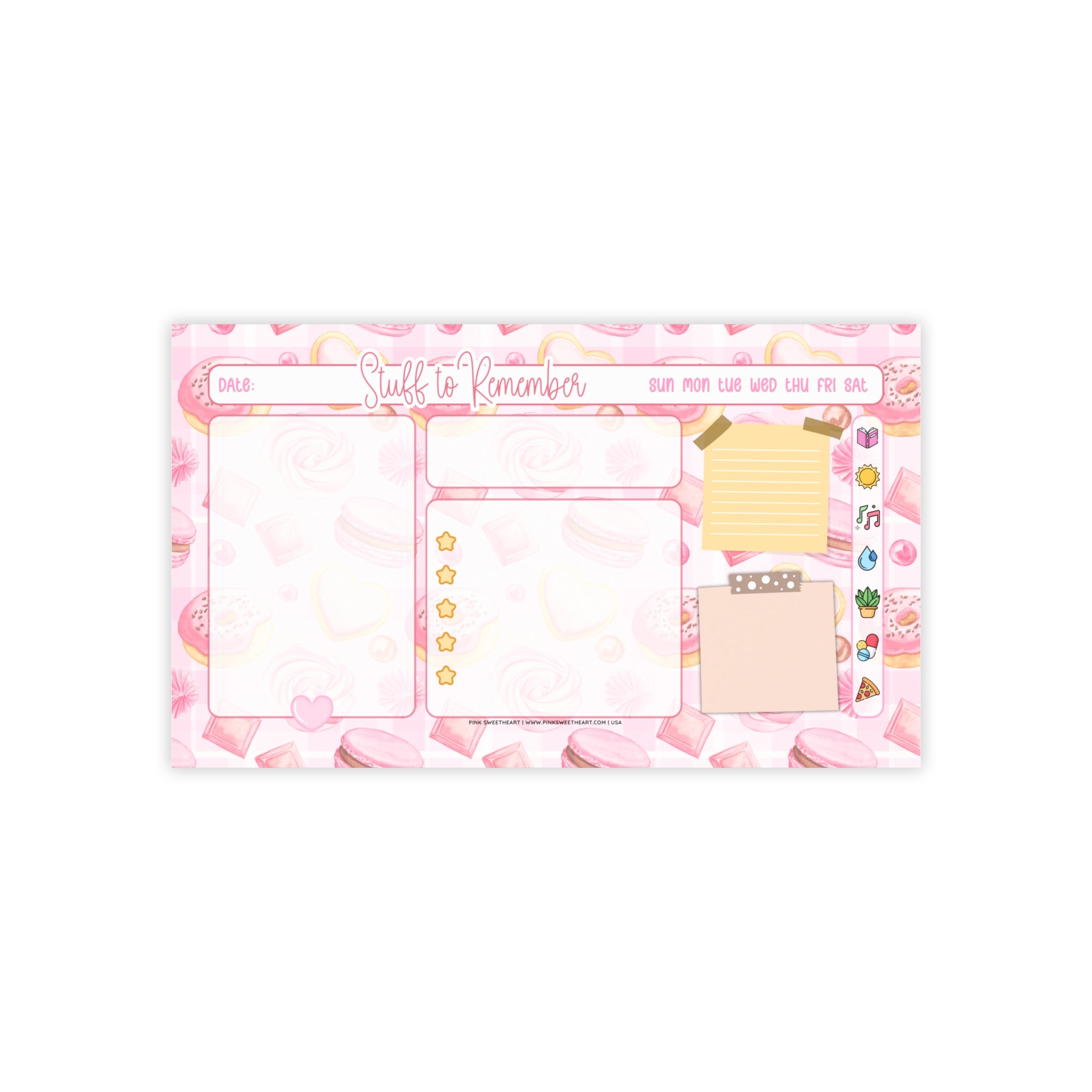 Cookie Donuts & Macarons Sticky Note Pad
