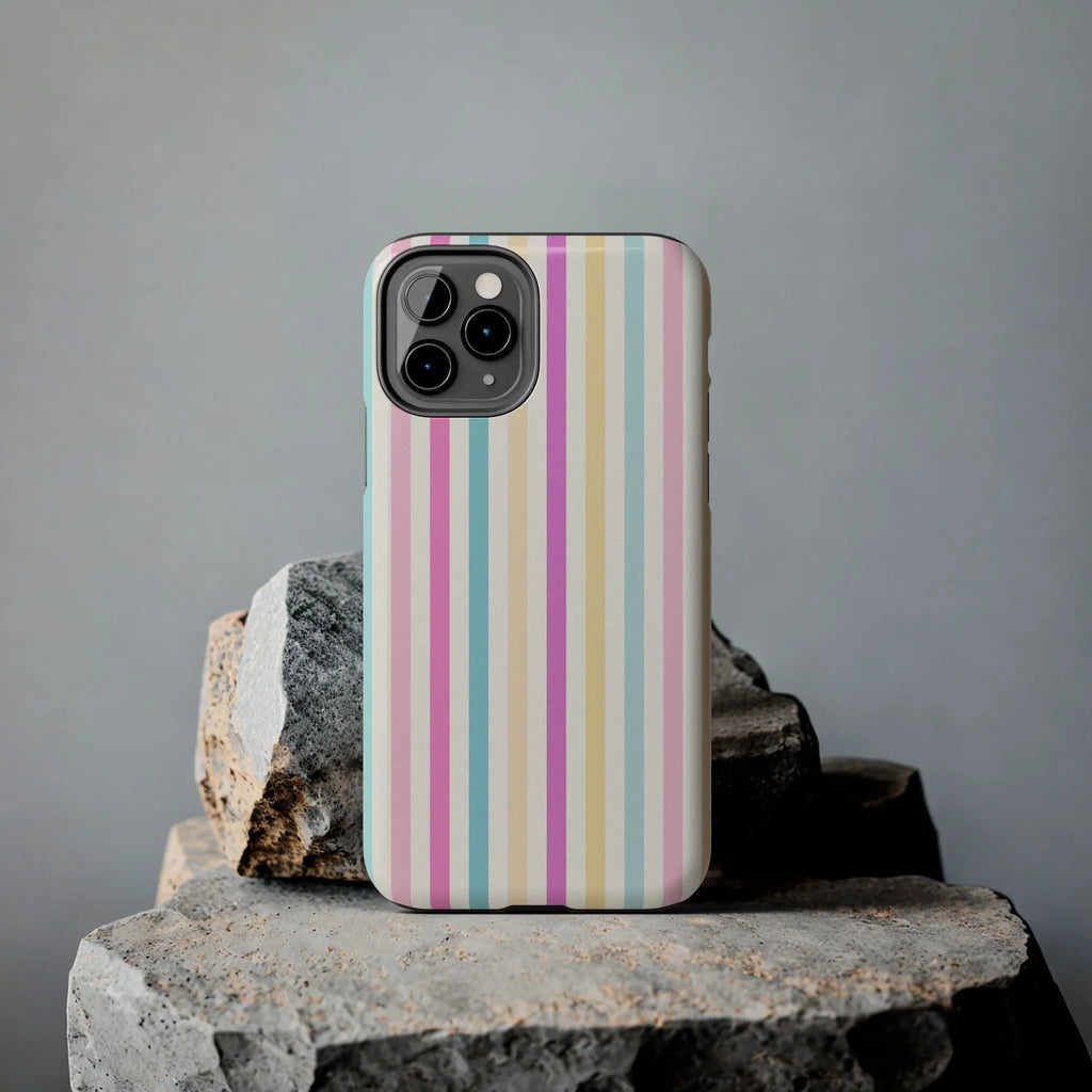 Pastel Candy Stripes Phone Cases (Apple & Android) - Pink Sweetheart
