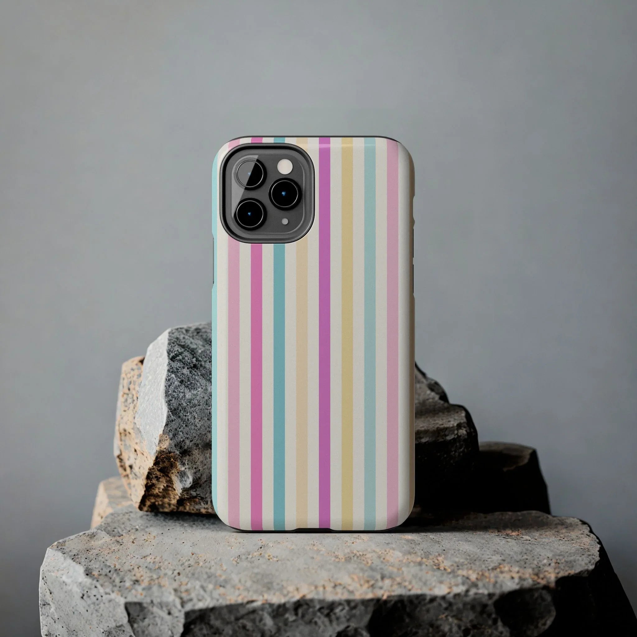 Pastel Candy Stripes Phone Cases (Apple & Android) - Pink Sweetheart