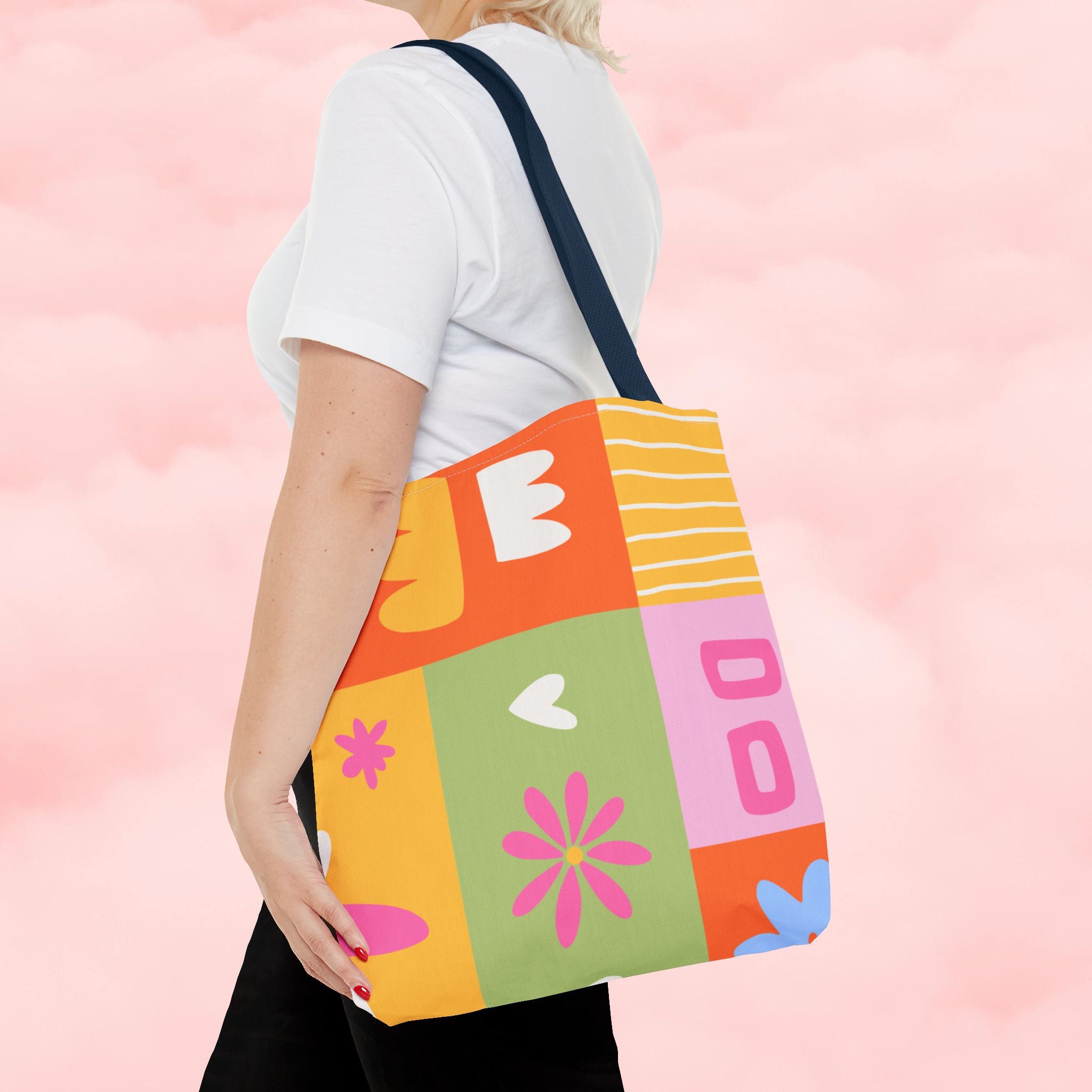 Vibrant Kawaii Floral Tote Bag