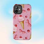 Cherry on Top Ice Cream Phone Case (Apple & Android) - Pink Sweetheart