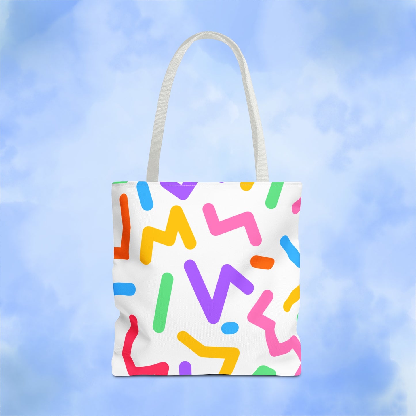 Colorful Doodle Zig Zags Tote Bag