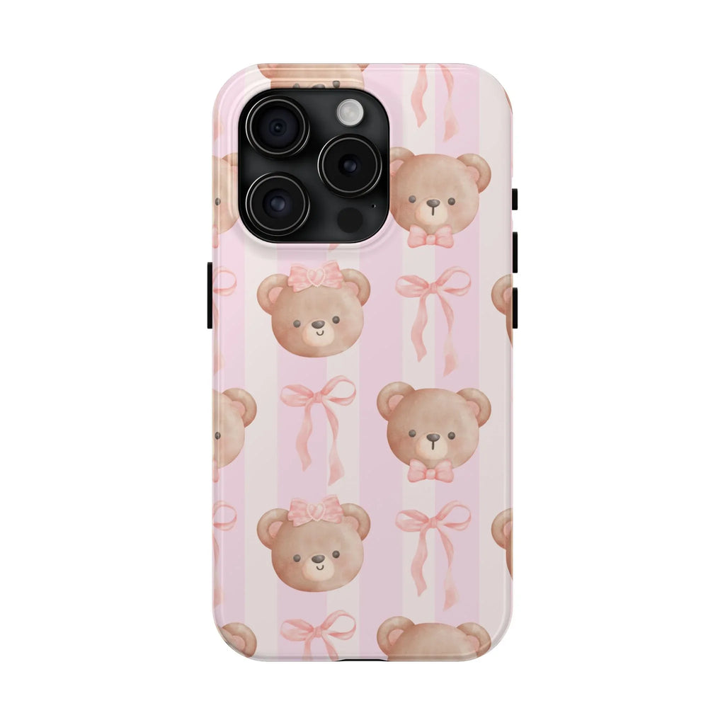 Cuddly Teddy Bear Phone Case (Apple & Android) - Pink Sweetheart