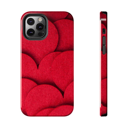 Big Red Felt Hearts Phone Case