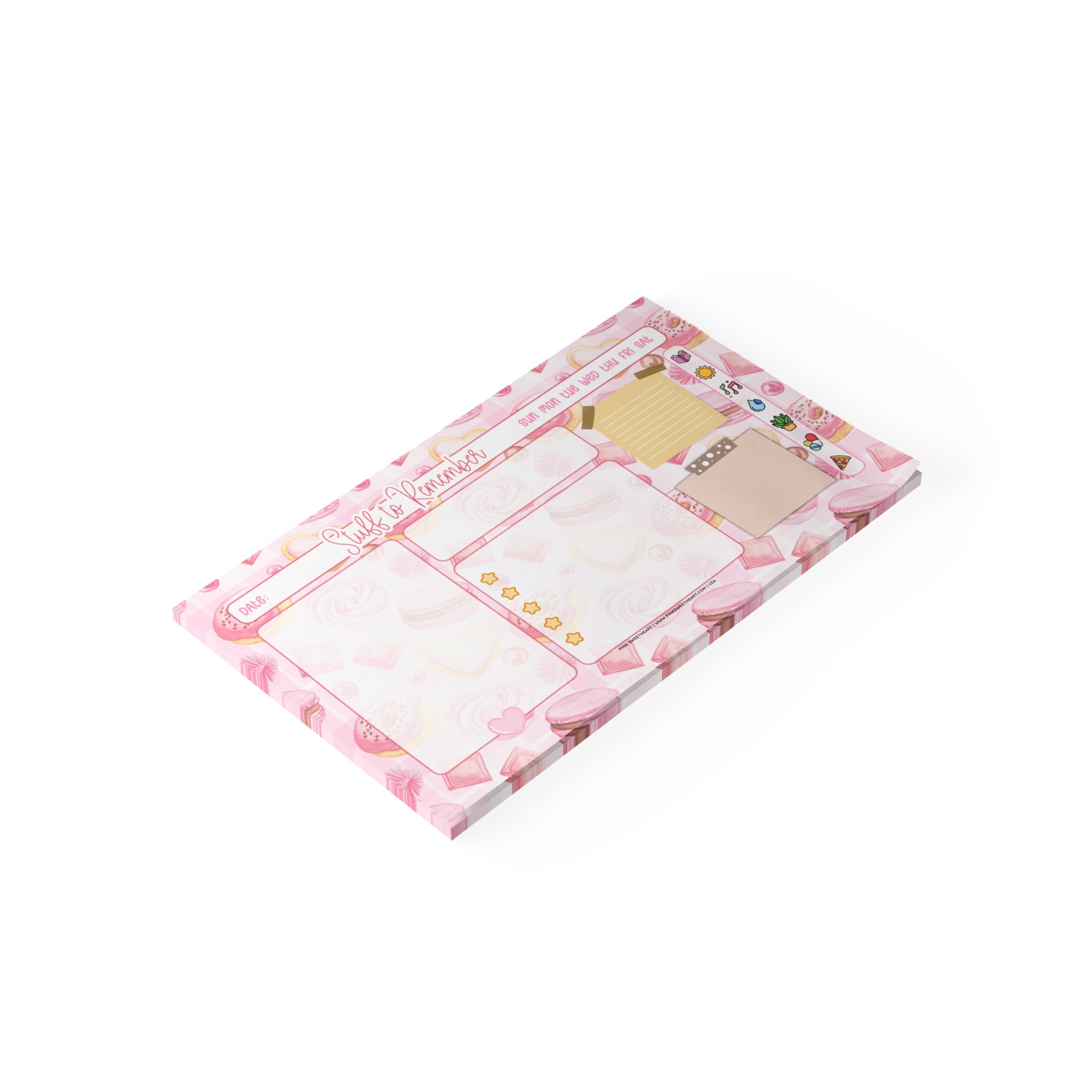 Cookie Donuts & Macarons Sticky Note Pad